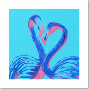 Flamingo lovebirds Posters and Art